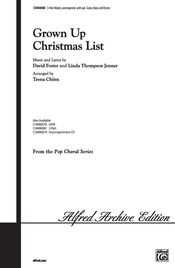 Foster: Grown Up Christmas List 3pt published by Alfred