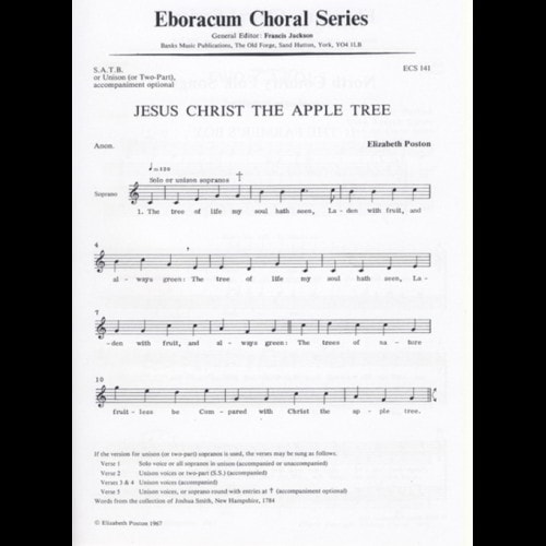 Poston: Jesus Christ the Apple Tree SATB published by Eboracum