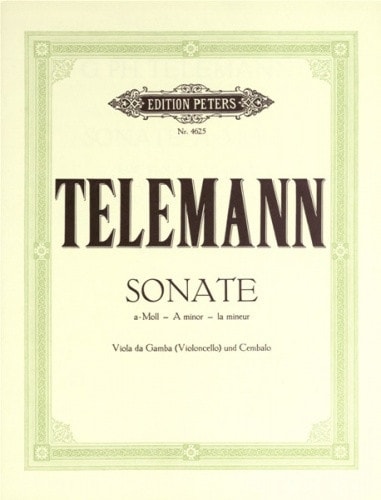 Telemann: Sonata in A Minor for Viola da Gamba published by Peters