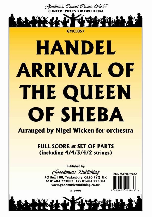 Forwoods ScoreStore Handel Arrival of Queen of Sheba Orchestral Set