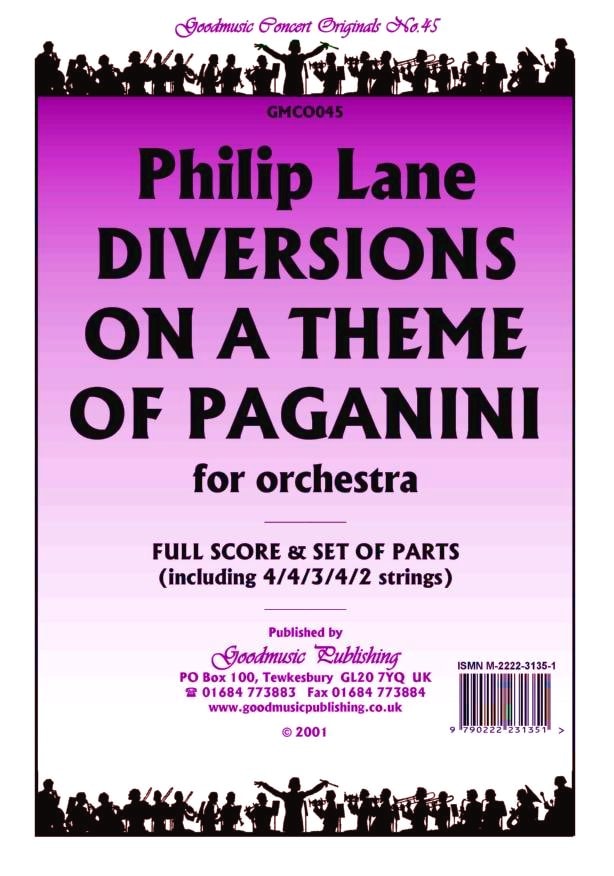 Lane: Diversions On Theme Paganini Orchestral Set published by Goodmusic