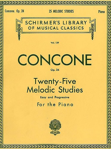 Concone: 25 Melodic Studies Opus 24 for Piano published by Schirmer