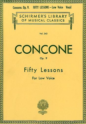 Concone: Fifty Lessons For Low Voice Opus 9 published by Schirmer