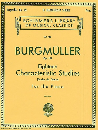 Burgmuller: 18 Characteristic Studies Opus 109 for Piano published by Schirmer