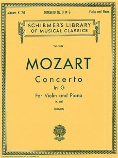 Mozart: Concerto in G No 3 KV216 for Violin published by Schirmer