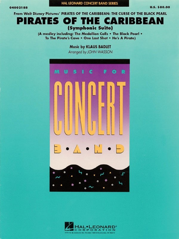 Pirates of the Caribbean (Symphonic Suite) for Concert Band/Harmonie published by Hal Leonard - Set (Score & Parts)