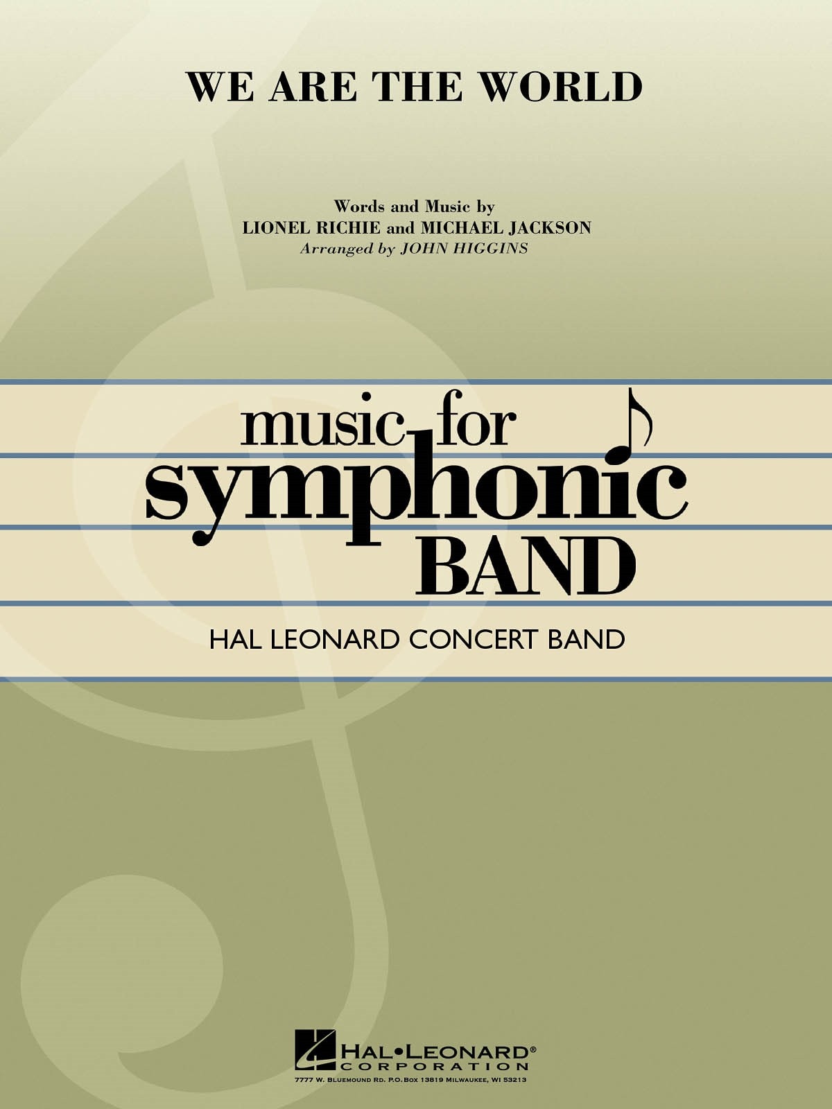We Are the World for Concert Band/Harmonie published by Hal Leonard - Set (Score & Parts)
