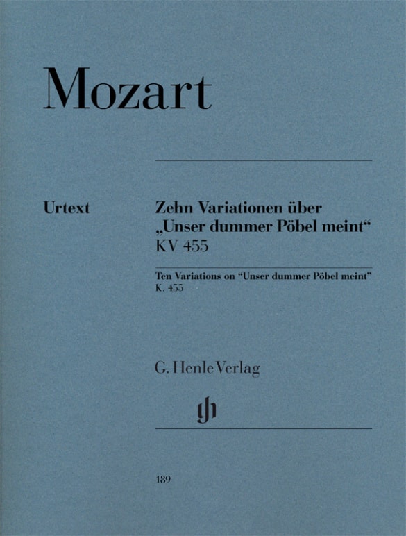 Mozart: 10 Variations on ''Unser dummer Pbel'' K455 for Piano published by Henle