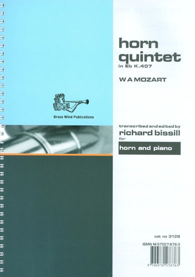 Mozart: Horn Quintet K407 for Horn in Eb published by Brasswind