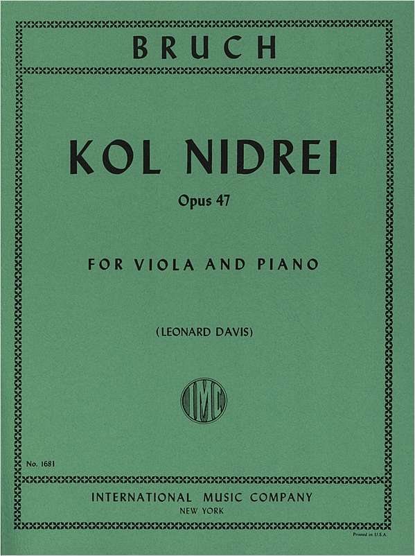 Bruch: Kol Nidrei  Opus 47 for Viola published by IMC