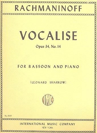 Rachmaninov: Vocalise Opus 34/14 for Bassoon published by IMC