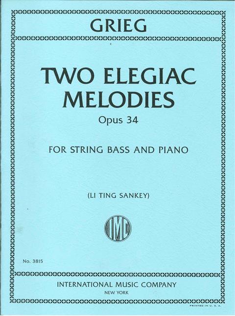 Grieg: Two Elegiac Melodies for Double Bass published by IMC
