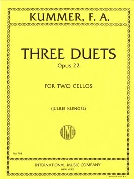 Kummer: Three Cello Duets Opus 22 published by IMC