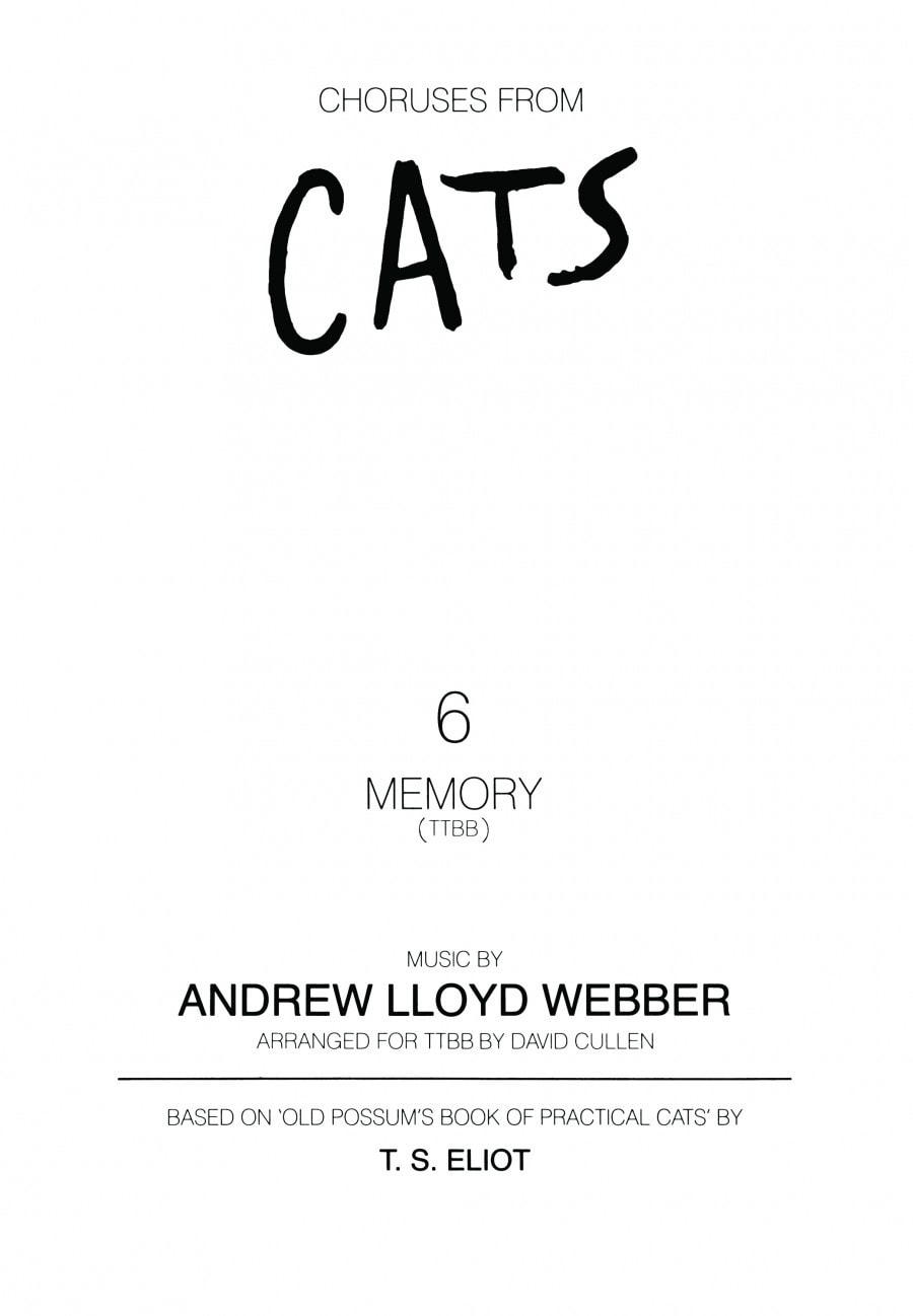 Lloyd Webber: Memory TTBB published by Faber