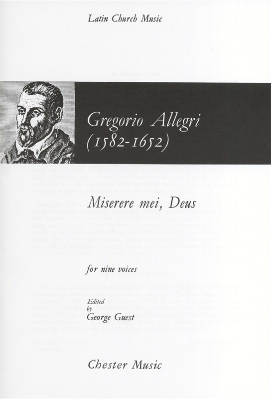 Allegri: Miserere SATB published by Chester