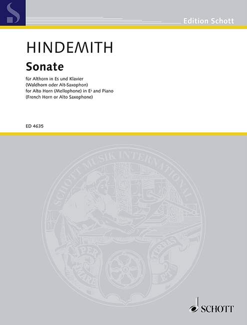 Hindemith: Sonata (1943) for Alto Horn in Eb published by Schott