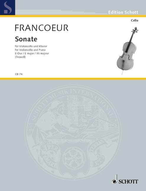 Francoeur: Sonata in E for Cello published by Schott