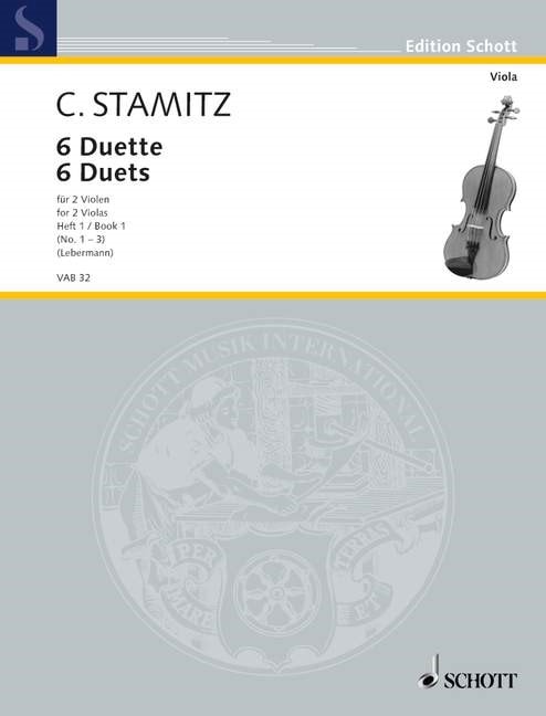 Stamitz: Six Duets Volume 1 for 2 violas published by Schott