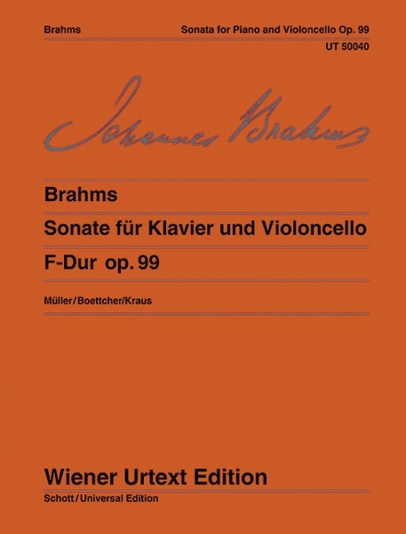 Brahms: Sonata in F Major Opus 99 for Cello published by Wiener Urtext