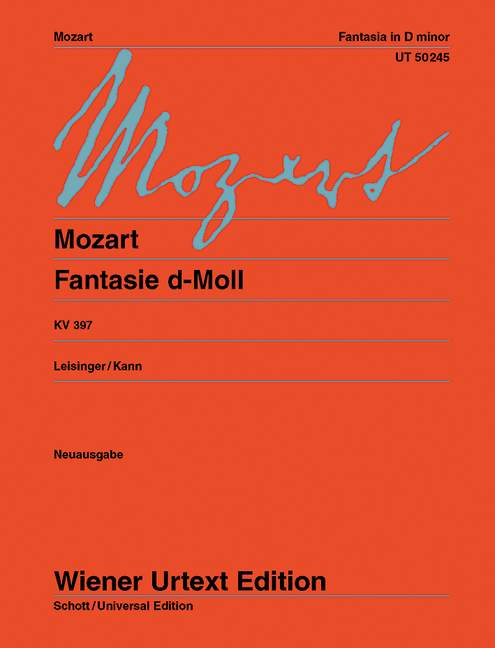 Mozart: Fantasia in D Minor K397 for Piano published by Wiener Urtext