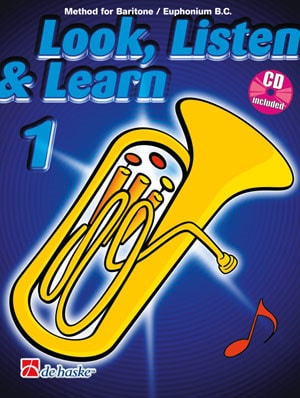 Look Listen and Learn 1 - Baritone/Euphonium (Bass Clef) published by de Haske (Book & CD)