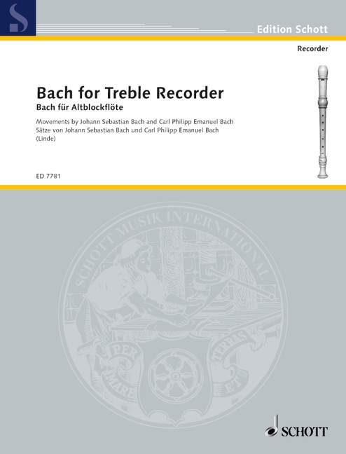 Bach for Treble Recorder published by Schott