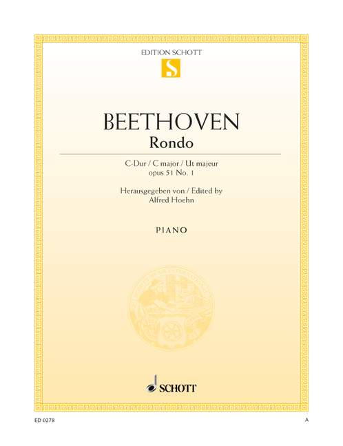 Beethoven: Rondo in C Opus 51 No 1 for Piano published by Schott