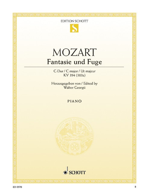 Mozart: Fantasia and Fugue in C K394 for Piano published by Schott