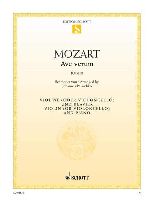 Mozart: Ave verum K618 for Cello or Violin published by Schott