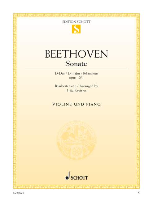 Beethoven: Sonata in D Opus 12/1 for Violin published by Schott