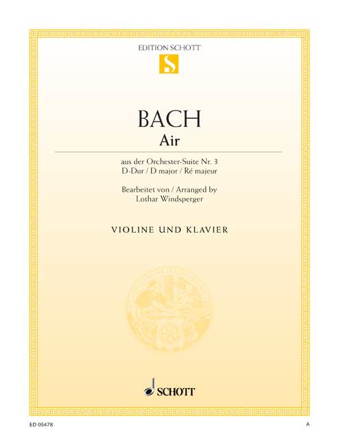 Bach: Air BWV 1068 (Easy version in C) for Violin published by Schott