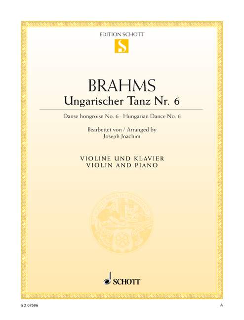 Brahms: Hungarian Dance Number 6 for Violin published by Schott