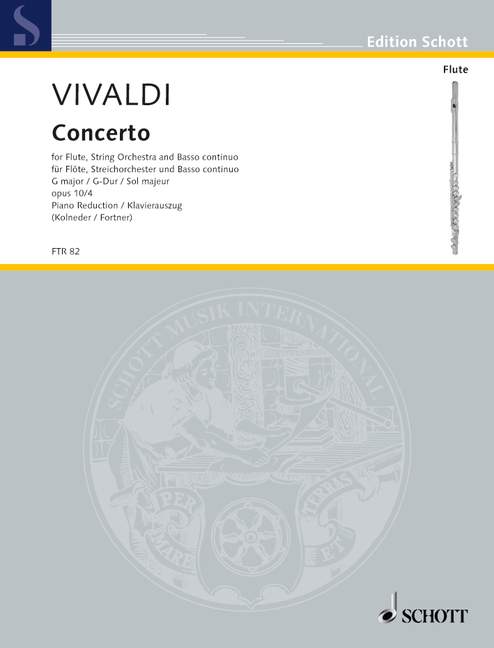 Vivaldi: Concerto No 4 in G Opus 10/4 RV435 for Flute published by Schott