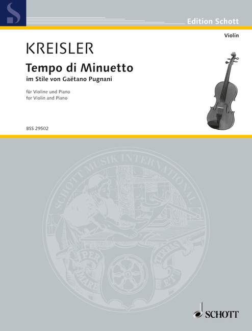 Kreisler: Tempo Di Minuetto for Violin published by Schott