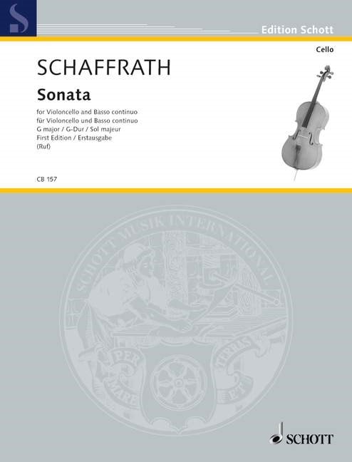 Schaffrath: Sonata in G for Cello published by Schott