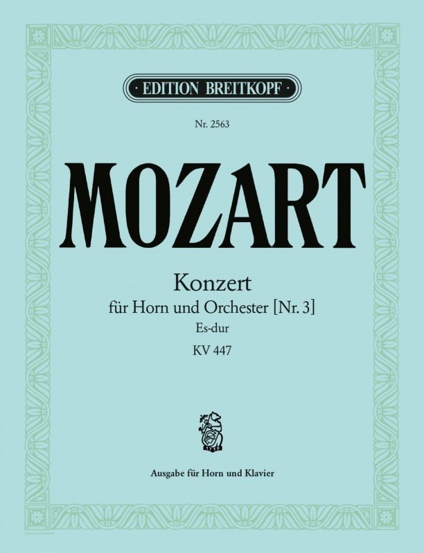 Forwoods ScoreStore Mozart Horn Concerto 3 in Eb KV447 for Horn