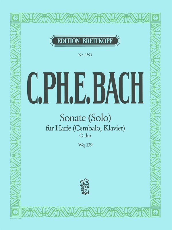 C P E Bach: Sonate (Solo) in G Wq 139 for Harp (Piano/Harpsichord) published by Breitkopf
