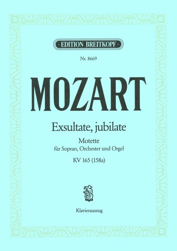 Exsultate jubilate K165 - Vocal Score by Mozart published by Breitkopf