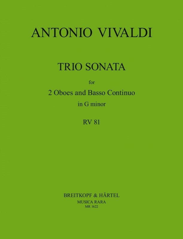 Vivaldi: Trio Sonata in G RV81 for 2 Oboes & Basso Continuo published by Musica Rara