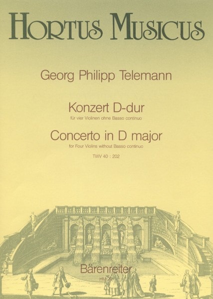Telemann: Concerto for Four Violins in D (TWV 40: 202) published by Barenreiter