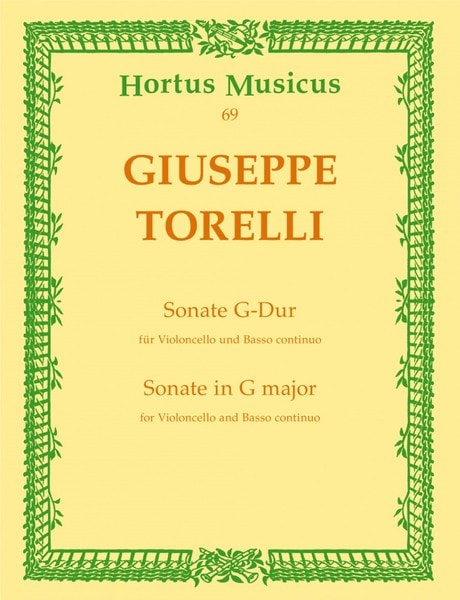 Torelli: Sonata in G for Cello published by Barenreiter