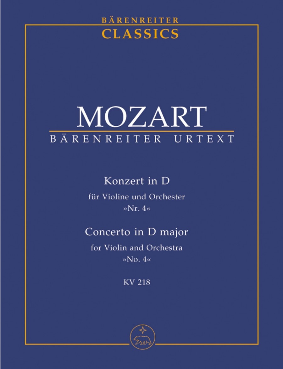 Mozart: Concerto for Violin No. 4 in D K218 (Study Score) published by Barenreiter
