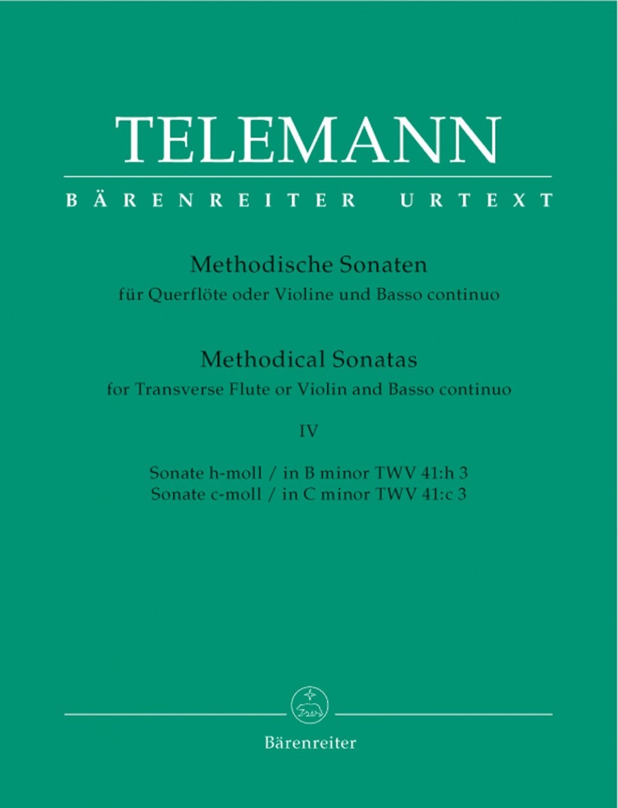 Telemann: Twelve Methodical Sonatas for Flute (Violin) and Continuo Volume 4 published by Barenreiter