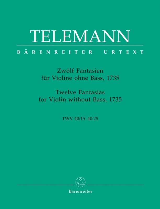 Telemann: 12 Fantasias TWV40:14 - 25 for Violin published by Barenreiter
