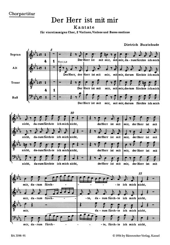 Buxtehude: Der Herr ist mit mir published by Barenreiter - Choral Score