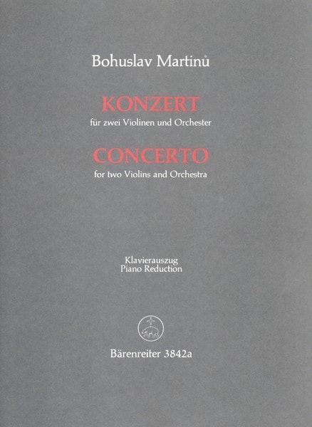 Martinu: Concerto for Two Violins (1950) published by Barenreiter