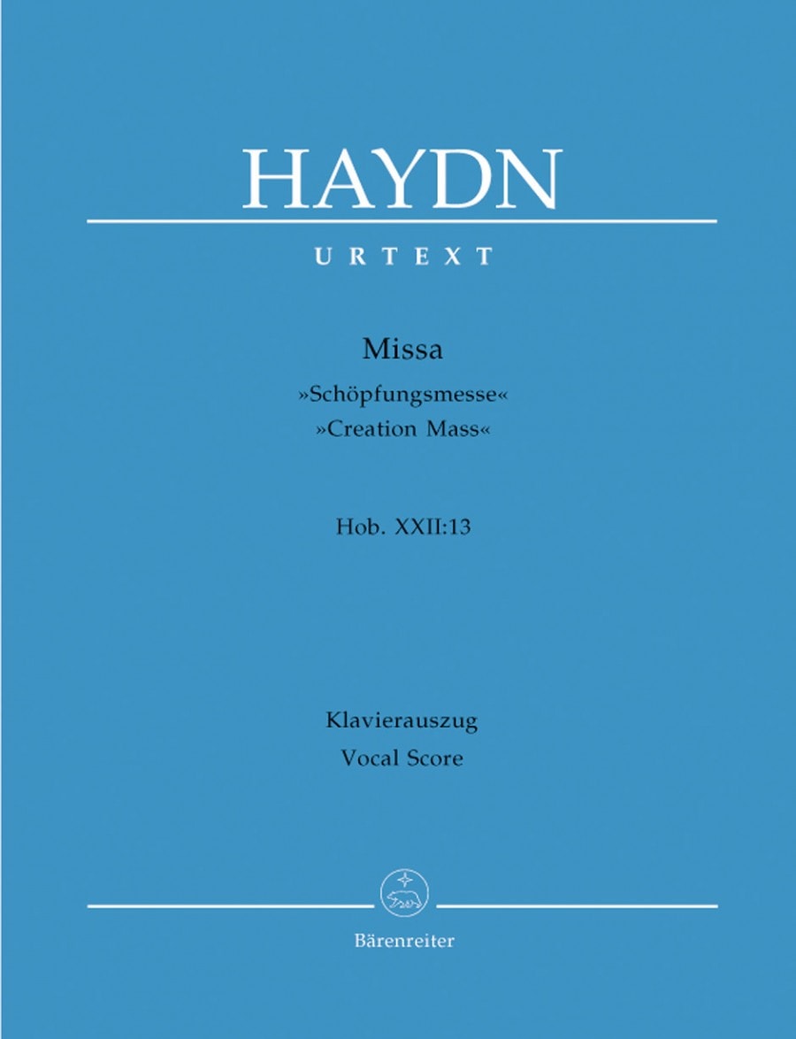 Haydn: Mass in B-flat (Creation Mass/Schoepfungsmesse) (HobXXII:13) published by Barenreiter Urtext - Vocal Score