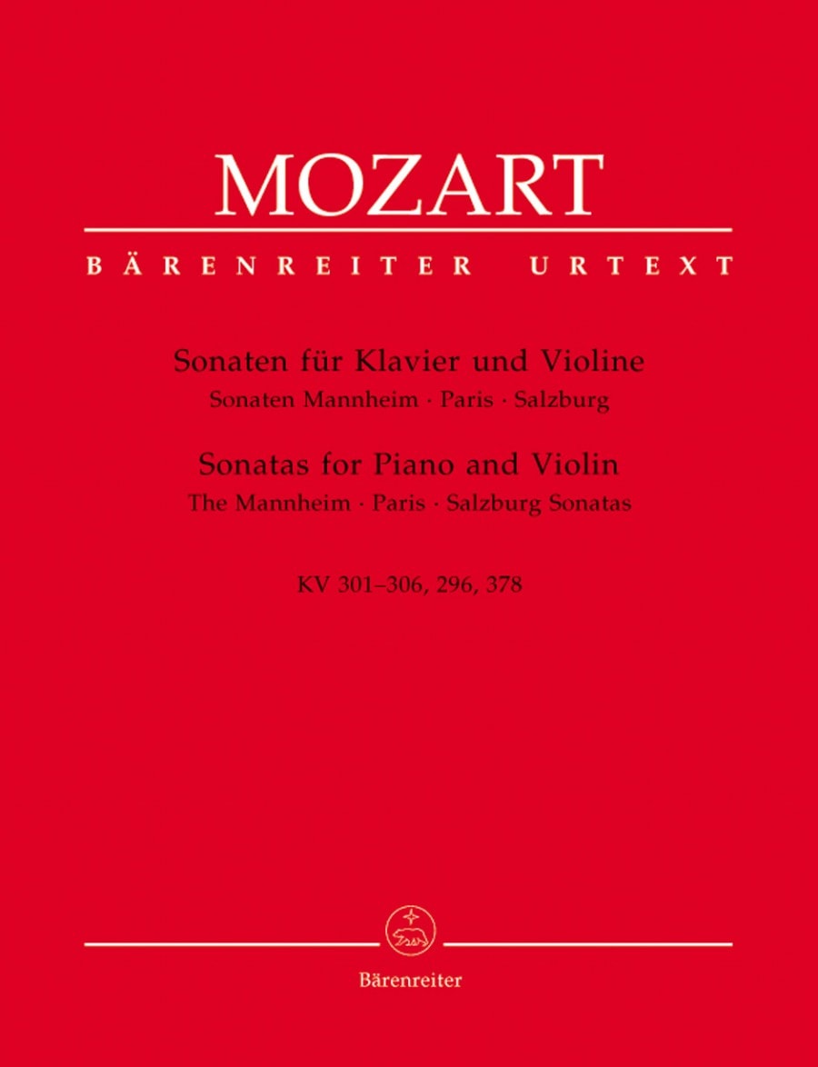 Mozart: Sonatas Volume 1 (Mannheim, Paris, Salzburg) for Violin published by Barenreiter