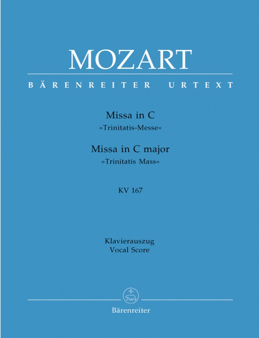 Mozart: Mass in C (K167) (Trinitatis-Messe) published by Barenreiter Urtext - Vocal Score