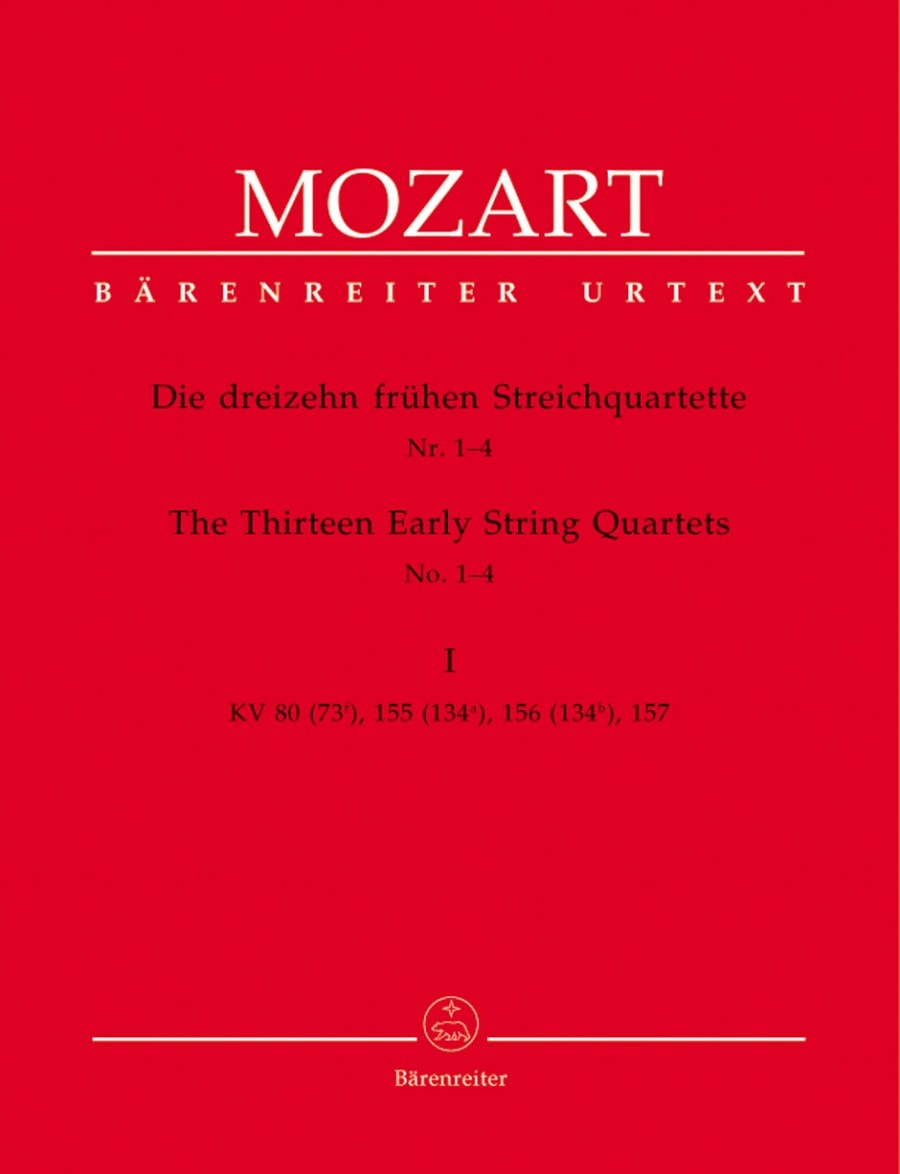 Mozart: 13 Early String Quartets Vol 1 (1-4) published by Barenreiter